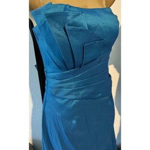 Vintage Jessica McClintock Formal Dress Metallic Teal Full Length Size 2