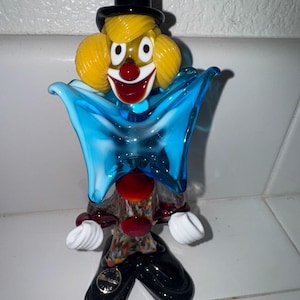 Murano Clown MCM hand blown Italian glass 1960s rare vintage
