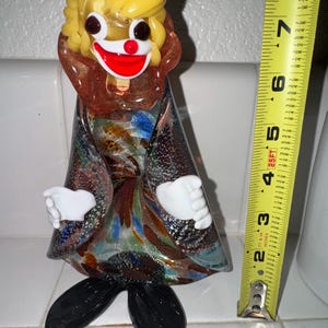 Murano Clown MCM hand blown Italian glass 1960s rare vintage art handmade collectible