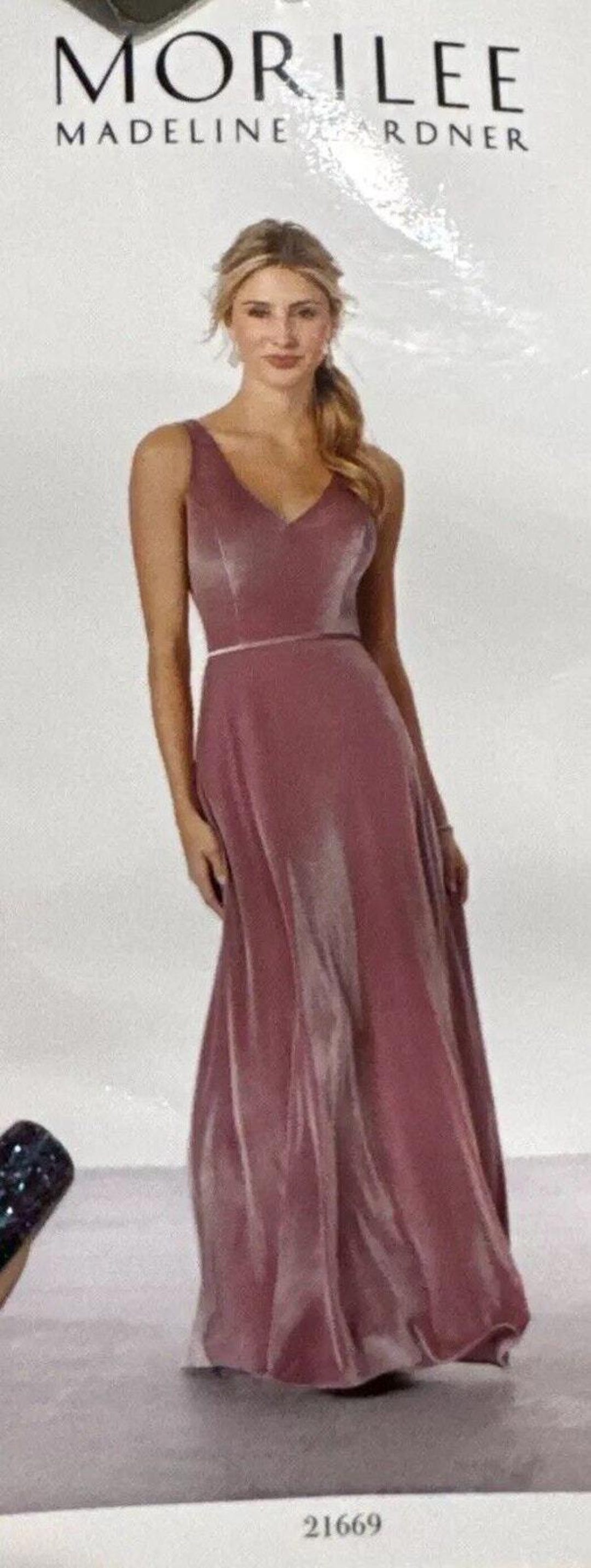 MORI LEE Madeline Gardner Stretch Velvet Bridesmaid Dress Prom Y2K