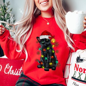 Christmas Cat Sweatshirt, Merry Xmas Sweat, Christmas Retro Hoodie, Reindeer Crew, Funny Christmas Party, Family Xmas Hoodie, Cute Xmas Gift