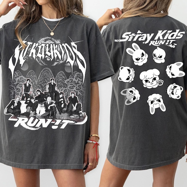 Stray Kids Run It Skzoo 2 sides Tshirt, Sweatshirt, Hoodie, Stray Kids World Tour T-Shirt, Kpop Skzoo T-shirt, Stray Kids Run It World Tour