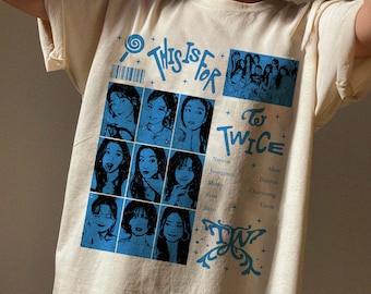 Retro Twice Band TShirt, This Is For World Tour K-Pop Tee, Twice 2025 World Tour This Is For, Twice Dahyun, Momo, Sana, Jihyo, Nayeon, Mina