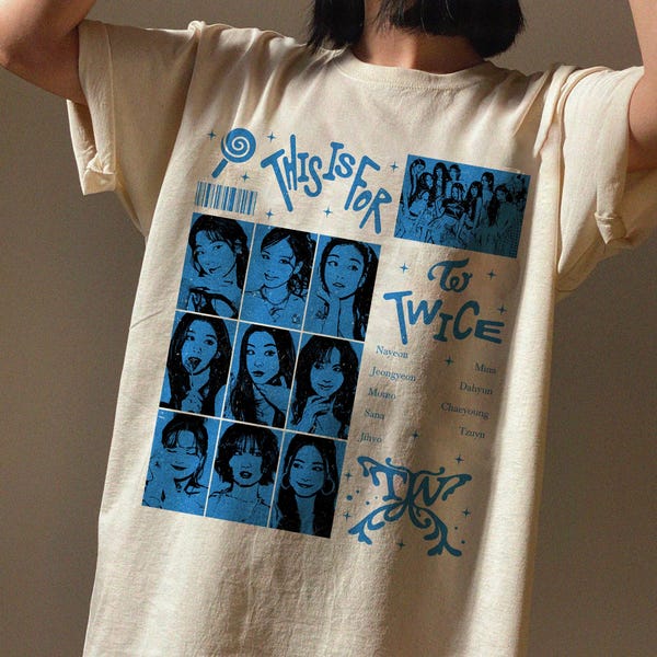 Retro Twice Band TShirt, This Is For World Tour K-Pop Tee, Twice 2025 World Tour This Is For, Twice Dahyun, Momo, Sana, Jihyo, Nayeon, Mina