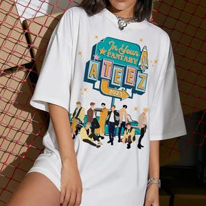 Ateez Retro Y2K In Your Fantasy World Tour 2025 Shirt, Ateez Shirt, Ateez Hongjoong, Seonghwa, Yunho, Yeosang, San, Mingi, Wooyoung, Jongho