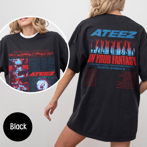 Retro Ateez 2025 World Tour in Your Fantasy Shirt, Ateez Member Shirt, Ateez World Tour 2025 Shirt, Ateez Shirt, Kpop Ateez Shirt