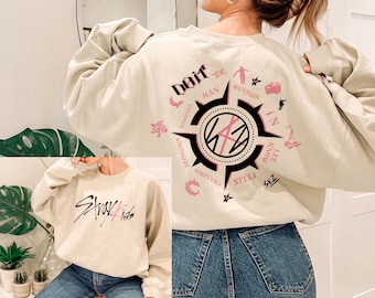 Bluza z kapturem Stray Kids Do It 2 sides, koszulka z nadrukiem Stray Kids World Tour, koszulka SKZ It Tap, bluza z kapturem Stray Kids DomiATE World Tour, Skzoo