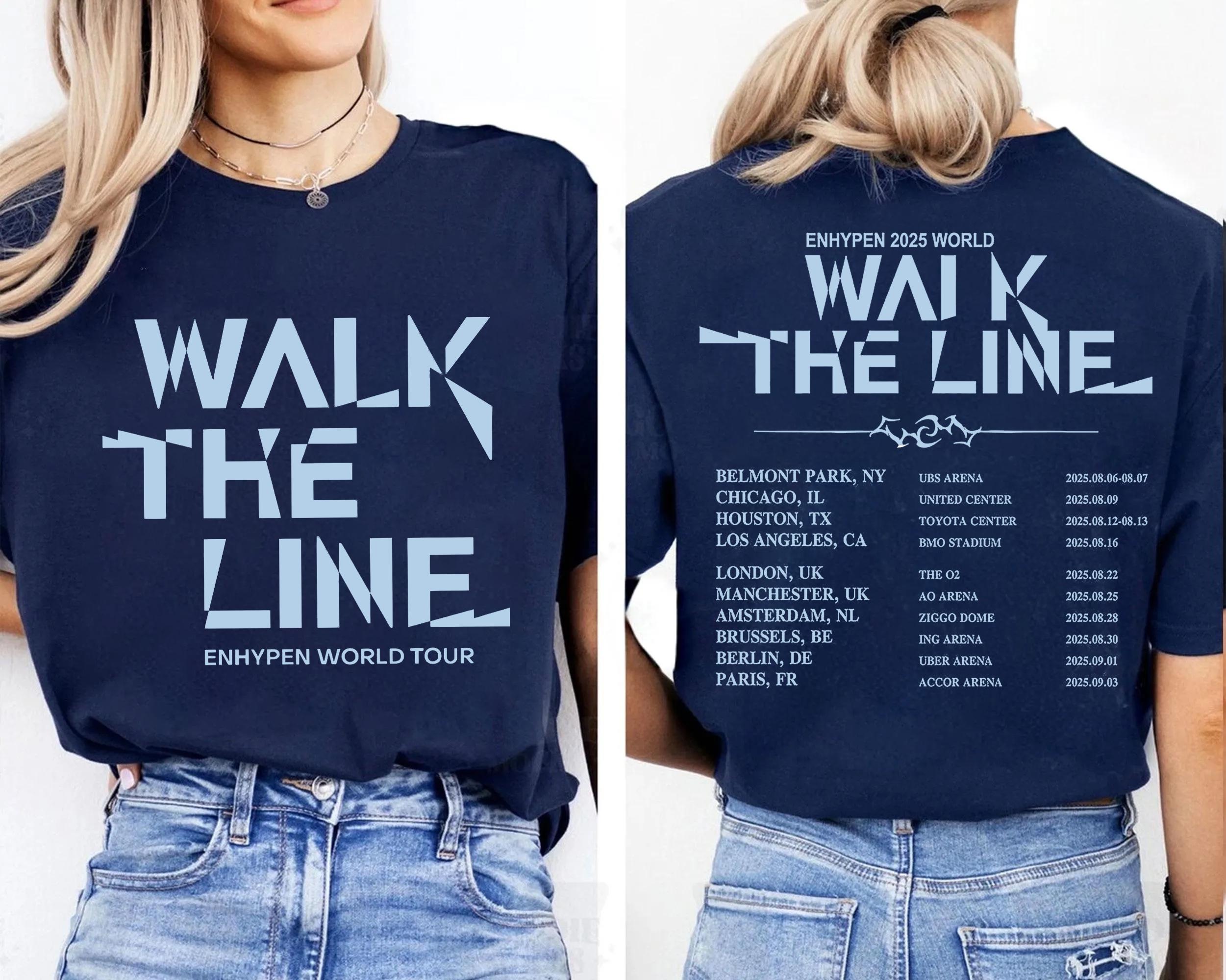 ENHYPEN walk the line Tシャツ ENHYPEN World Tour WALK THE LINE T-shirt (Fan-made