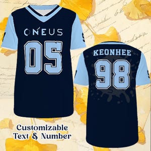 Custom Oneus Football Jersey, Oneus Member Jersey, Oneus Hour Us Tour, Oneus Kpop, ONEUS Xion, Seoho, Leedo, Keonhee, Hwanwoong, Oneus Shirt