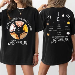 Oneus 2025 Tour 2 Sides Shirt, Oneus Hour us Tour Dates Shirt, Oneus Shirt, ONEUS Xion, Seoho, Leedo, Keonhee, Hwanwoong Shirt, Hour Us Tour