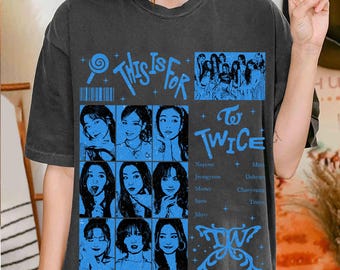Retro Twice Band Shirt: This Is For World Tour K-Pop Tee, Twice 2025 World Tour This Is For, Twice Dahyun, Momo, Sana, Jihyo, Nayeon, Twice