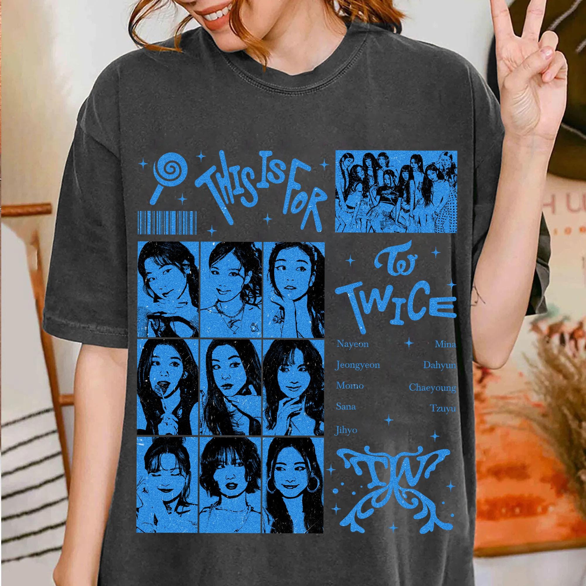 TWICE アメリカコンサートグッズ Tシャツ Lサイズ Twice This is for World Tour in US Shirt, This is for World Tour