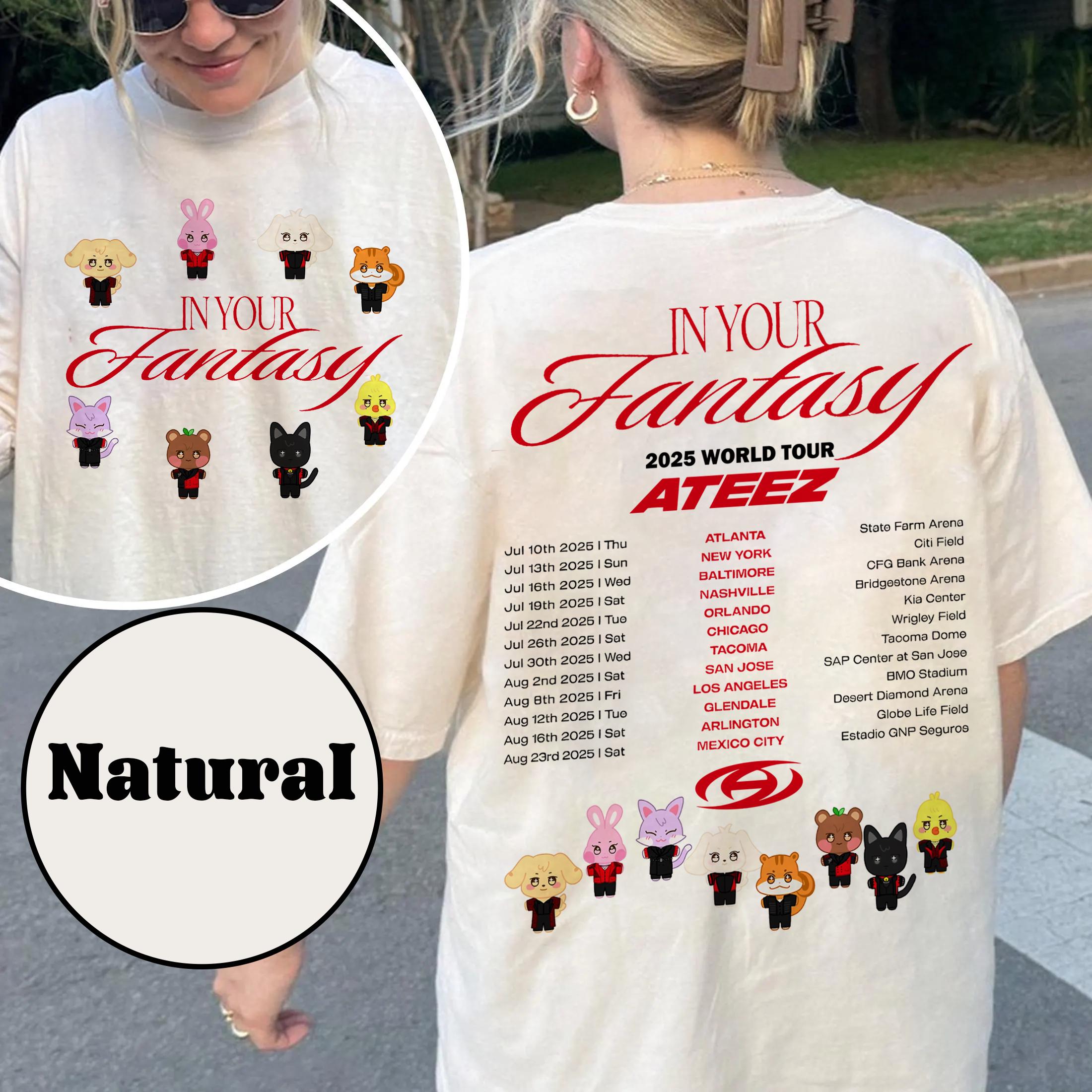 Ateez 2025 ワールドツアー イン ユア ファンタジー シャツ、Ateez