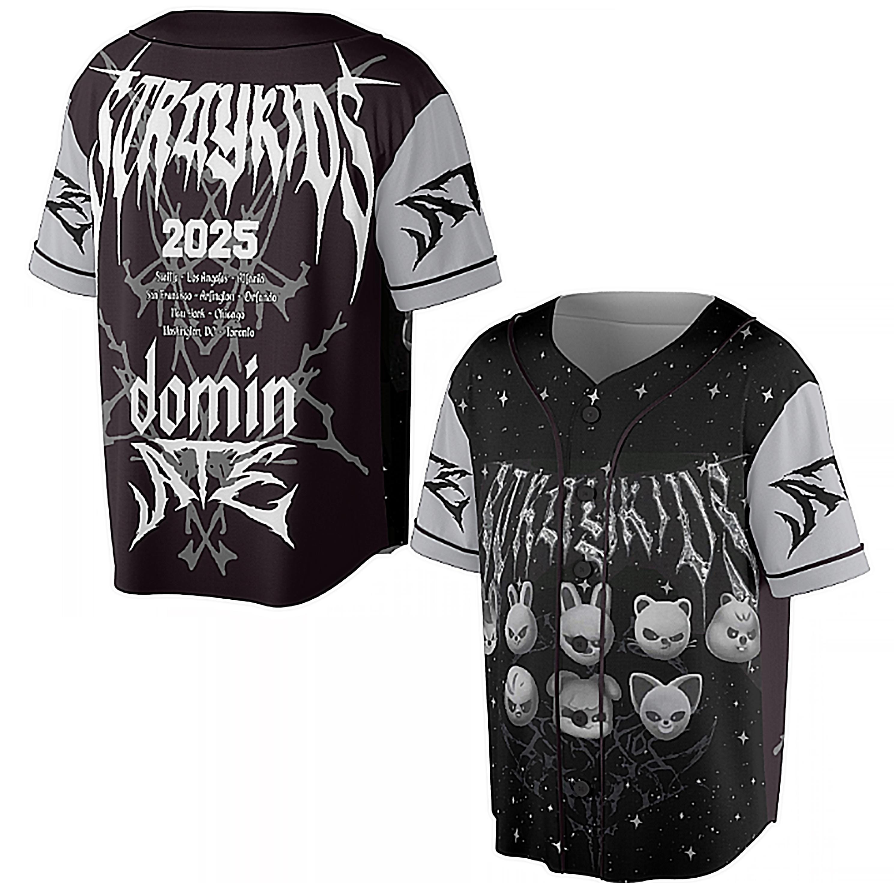 Stray Kids Domin Ate 2025 World Tour Baseball Jersey, Skzoo Evil