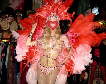 Disfraces de carnaval brasileño hechos a mano personalizados con plumas de avestruz para desfiles de samba, espectáculos, actuaciones y vida nocturna