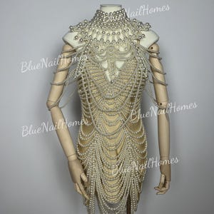 Pearl Beaded Dress Set: Handcrafted Vintage Evening Wear
