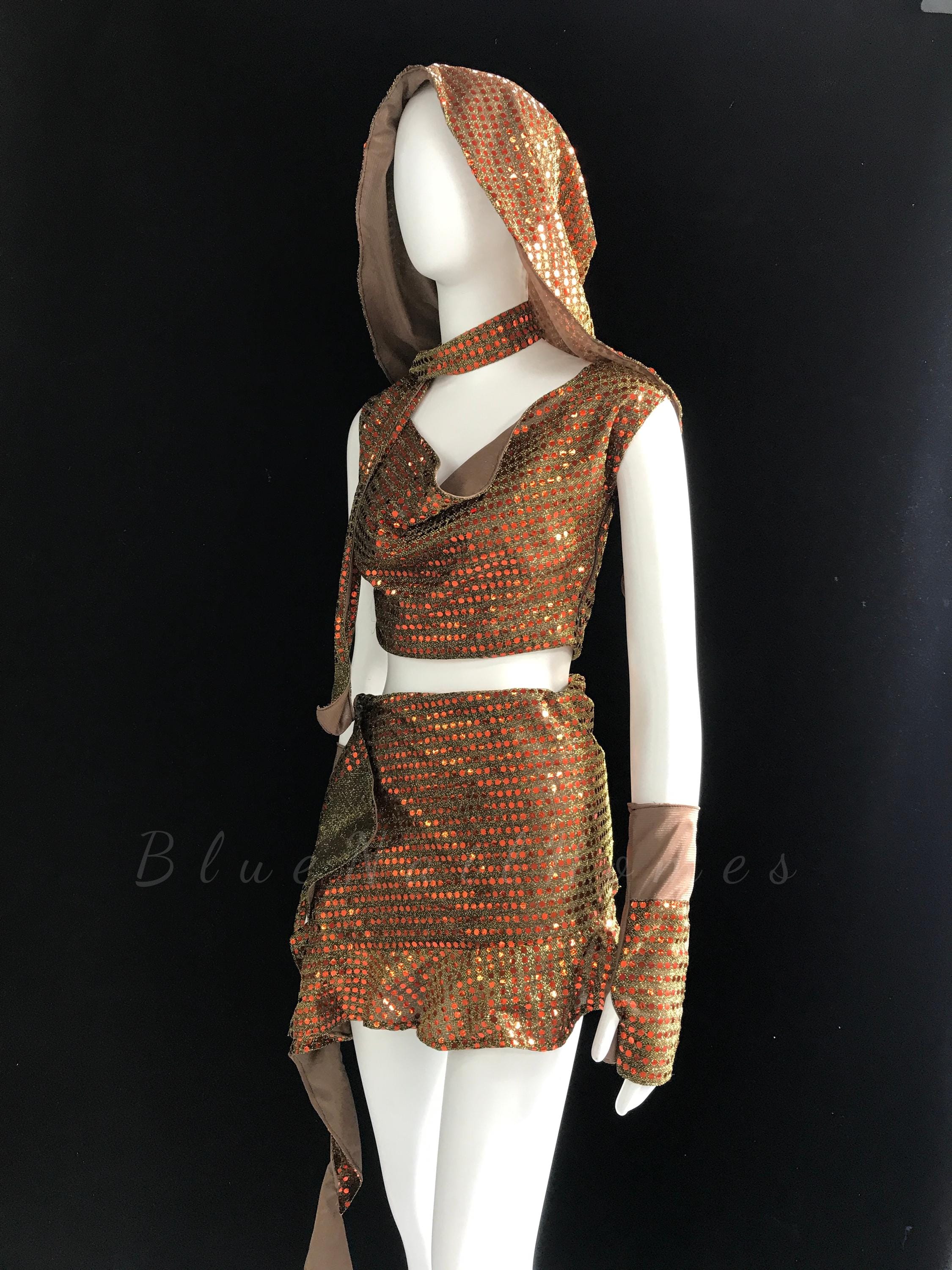 hooded glitter dress SILVER GLITTER HOODED DRESS main image 1