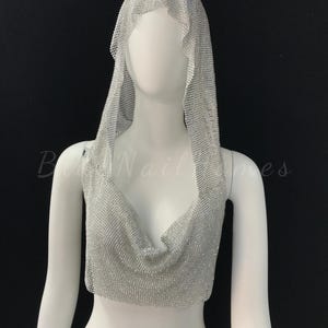 Sequin Hooded Crop Top: Y2K Rave Festival Top