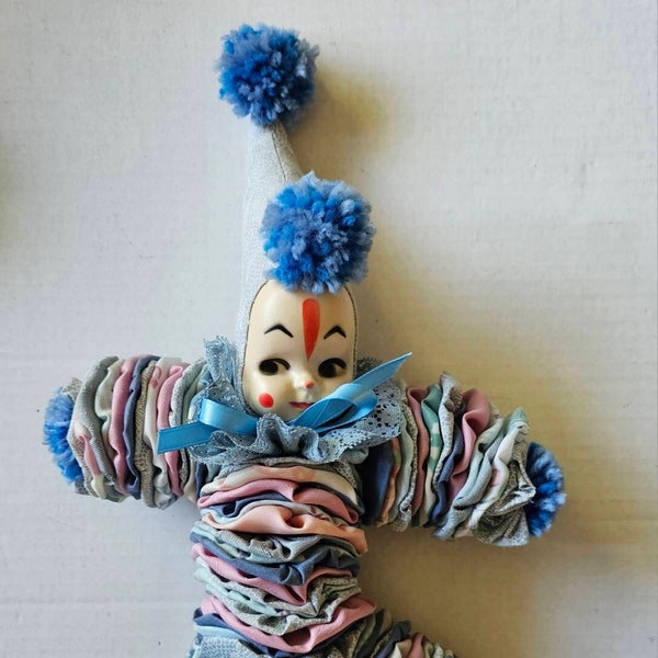 Vintage Yo-Yo Doll, Clown Doll, Rag Doll