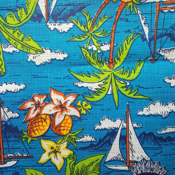 Tropical Print Bark Cloth 2 3/4 yards