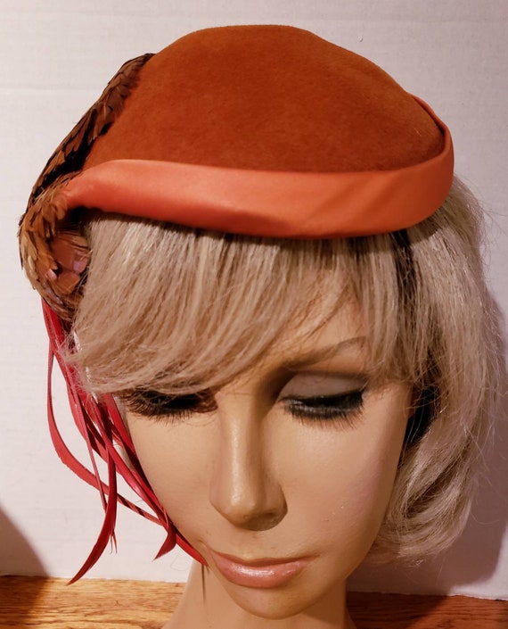 Vintage Mr. Don Felt Hat with Feathers - image 3