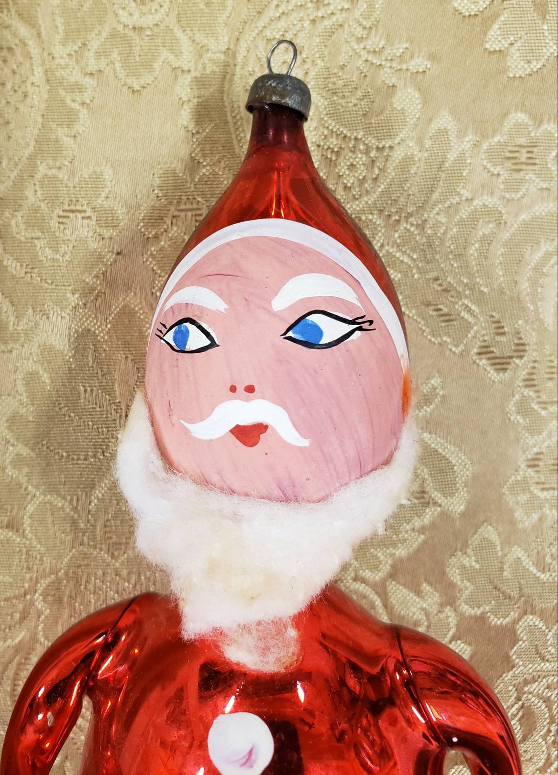 Vintage Hand Blown Santa Glass Ornament Etsy