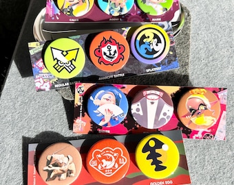 Splatoon Pin Badge Collection - Handmade Video Game Gift for Gamers, Collectable Badge