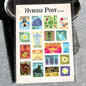 Ensemble d&#39;autocollants Zelda Hyrule Landmark : cadeau fait main pour gamer