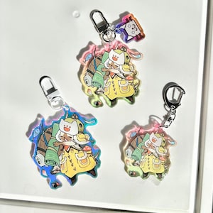 Monster Hunter Wilds MHWilds Palico Acrylic Keychain / Keyring - Handmade Kawaii Video Game Gift for MH Gamer