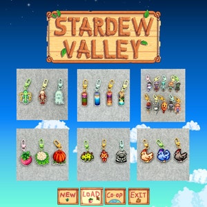 Stardew Valley Acrylic Keychain Keyring - Animals / Crops / Monsters - Kawaii Handmade Video Game Gift for Gamer, Accessories Collections