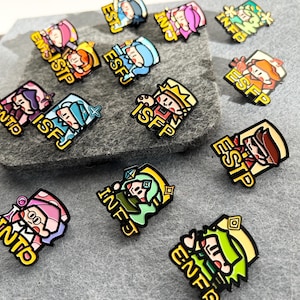MBTI Personality Enamel Pin: Kawaii Cartoon Gift