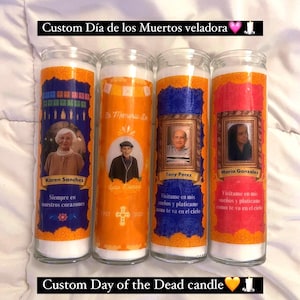 Vela Dia De Los Muertos | Dia De Los Muertos Vela | Ofrenda | Presentes memoriais | Personalizado | Presentes do Dia dos Mortos