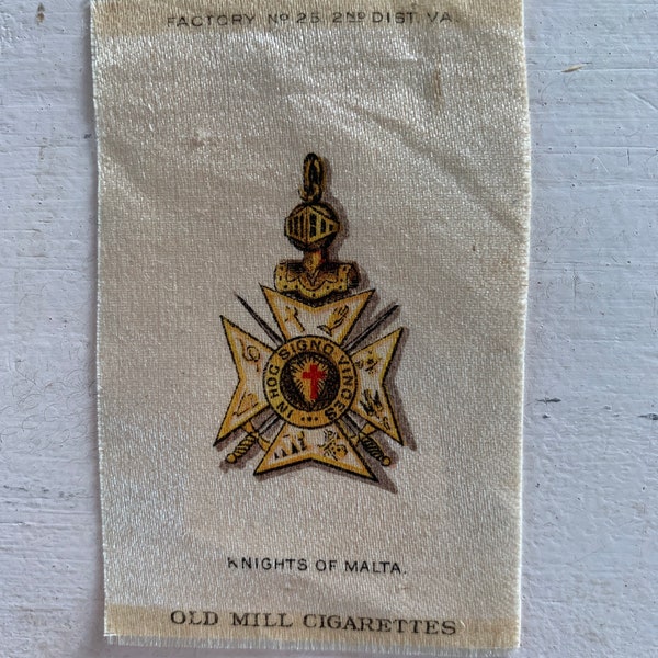 Knights of Malta Emblem on  Old Mill Cigarette Silk
