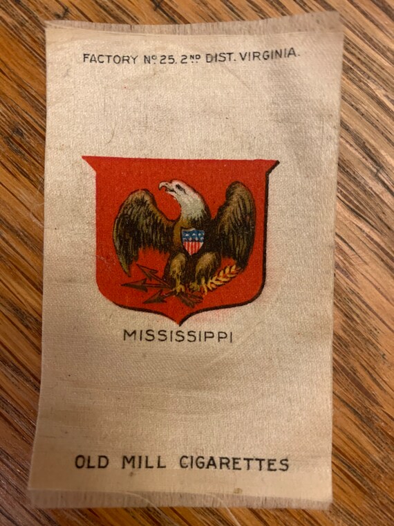 cigarette seal Mississippi State Seal on Old Mill Cigarette Silk