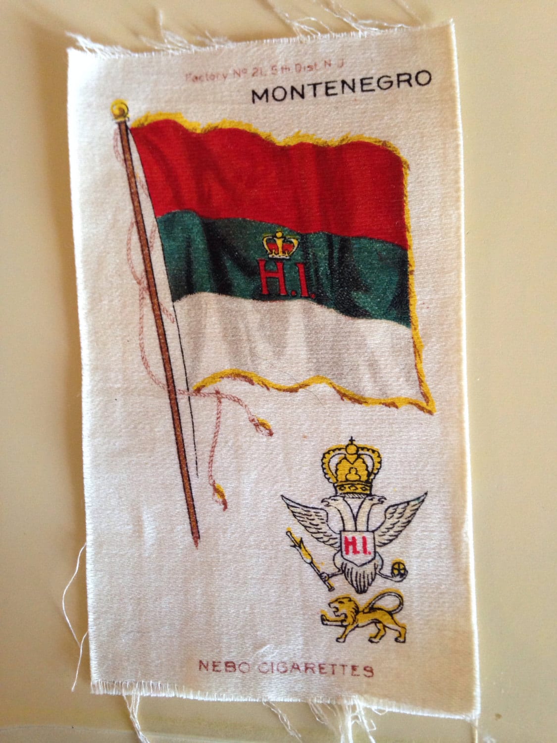 cigarette silk flags Montenegro Flag Cigarette Silk