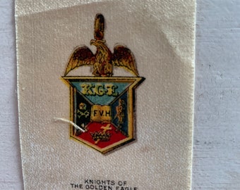 Knights of The Golden Eagle Emblem on  Old Mill Cigarette Silk