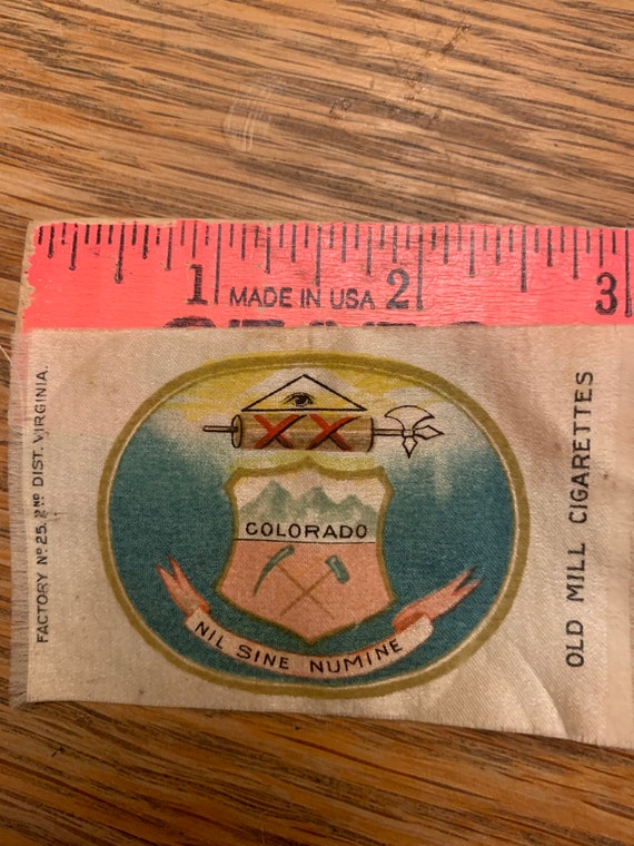cigarette seal Colorado State Seal on Old Mill Cigarette Silk