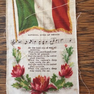 Flag of Mexico with National Hymn cigarette silk
