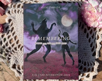 Remembering: Messages from the Wild Voice Within Affirmation Deck Cards - original healing spiritual art and writing