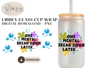 NOVO Download digital da capa para copo térmico Libbey de 473ml (16oz) com efeito de colapso mental posterior em PNG.