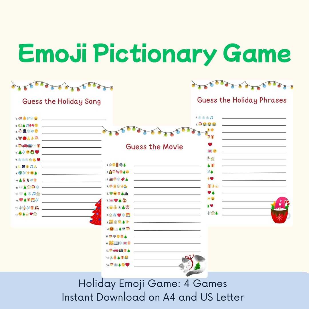 Christmas Emoji Pictionary Game | Holiday Party (digital Download) - Etsy