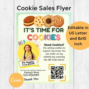 Editable Cookie Fundraising Flyer | Canva Template (Printable Sizes)