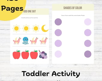 Pacote de atividades para crianças pequenas: traçado, contagem e colorir (download digital em PDF)