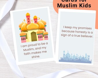 Islamic Affirmation Cards for Muslim Kids: Positive Daily Reminders (Digital Download)