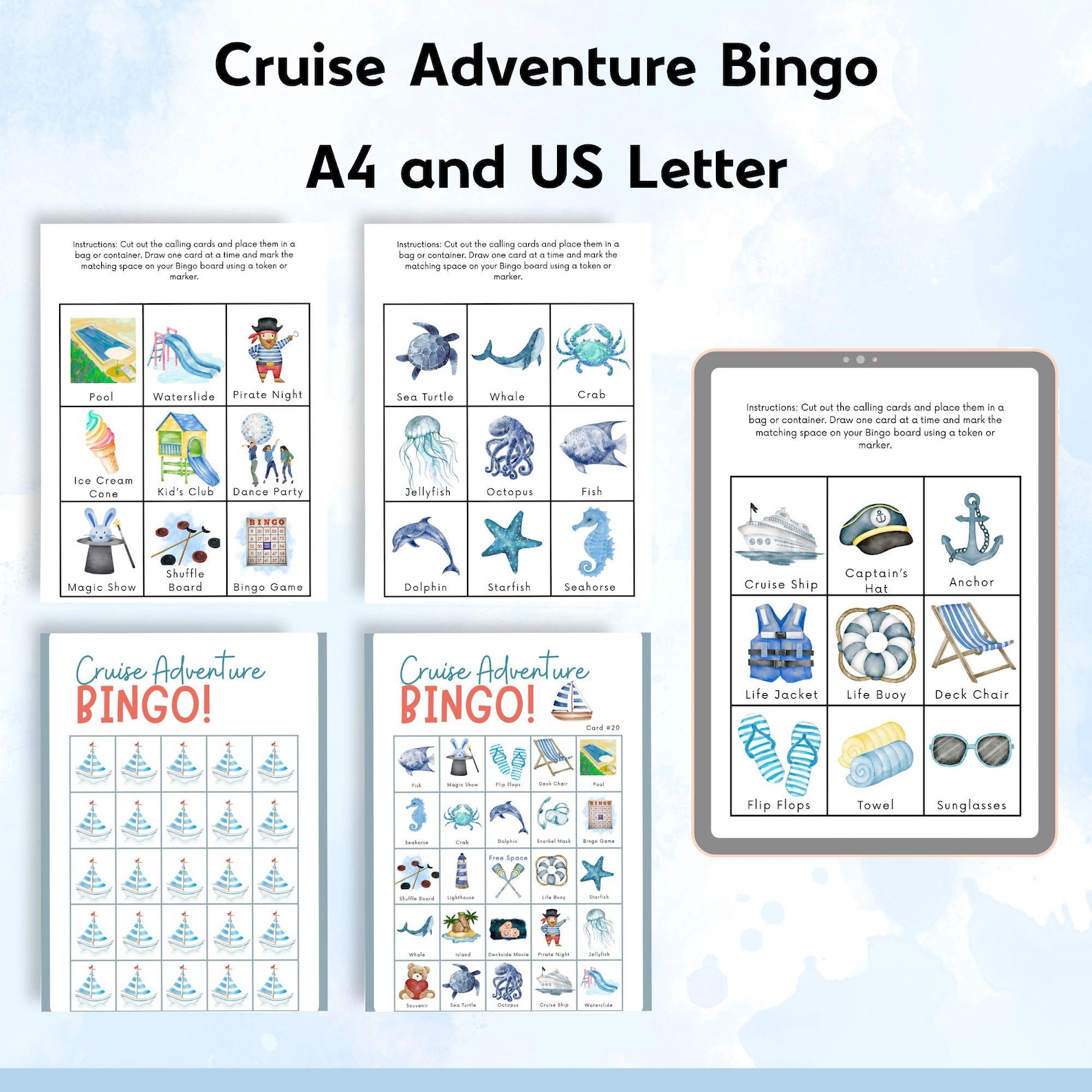 Kids Cruise Activity Pack Printable, Travel Games for Kids, Kids ...