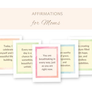 Mother's Day Gift Printable, Mom Affirmations Wall Decor, Gift for Mom, Inspirational Quote Digital Print, Motherhood Motivational Cards