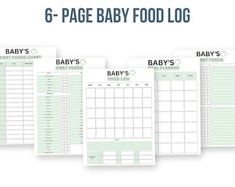 Baby Food Tracker Printable: Weaning Planner, First Foods Log (PDF Instant Download)