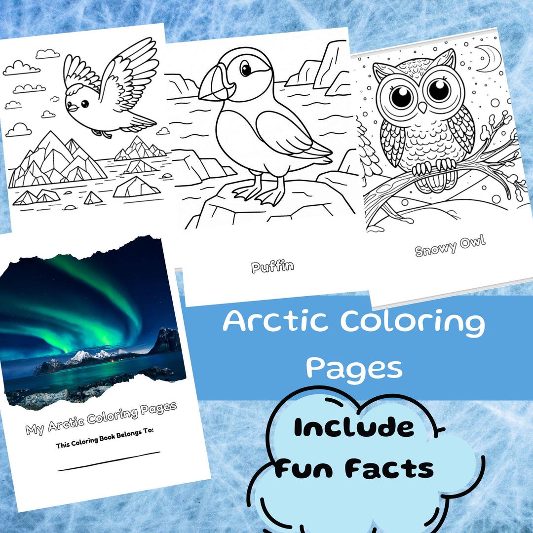 Arctic Animal Coloring Pages With Fun Facts - Printable Activity Book ...