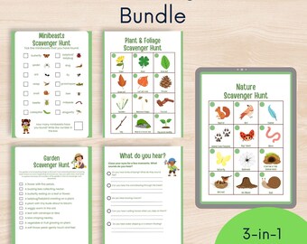 Pacote de Caça ao Tesouro na Natureza: Atividades ao Ar Livre para Crianças (PDF para Imprimir)