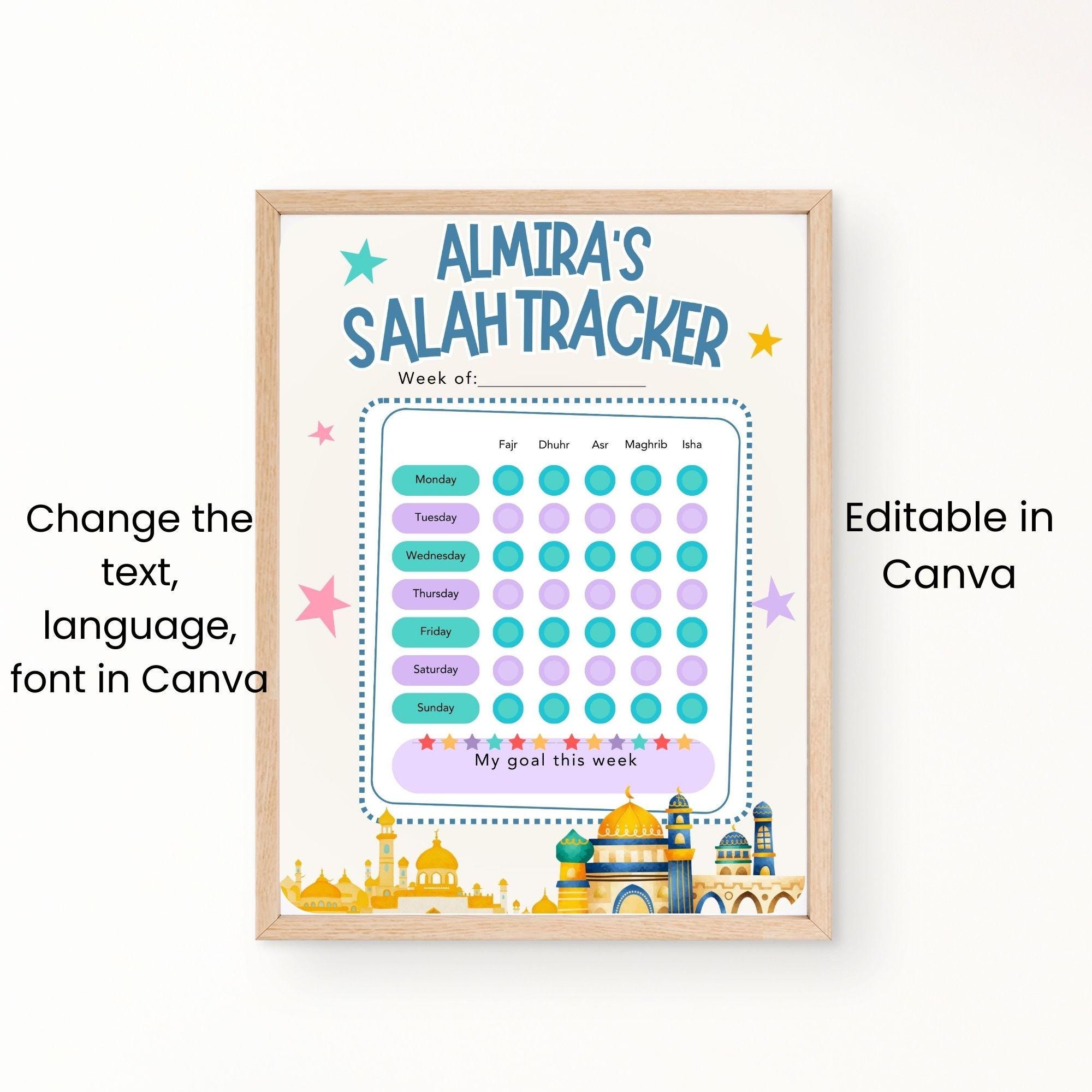 Kids Islamic Prayer Tracker | Ramadan Salah Chart (printable PDF ...